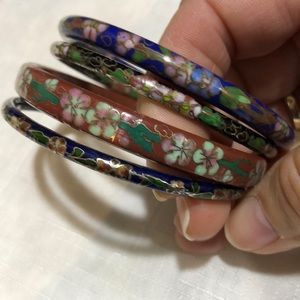 Vintage Cloisonné Bangle Bracelets